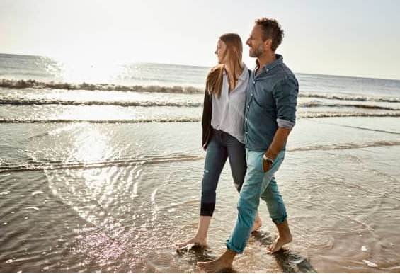 Couple reconnecting through conversation and support